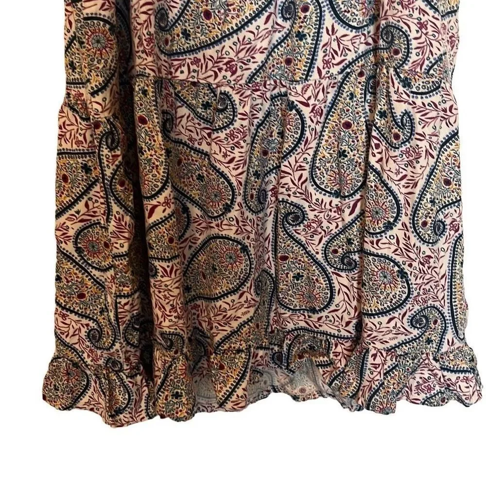 Old Navy Girls XL Pink Blue‎ Paisley Print Tiered Ruffle Sundress Dress Beachy